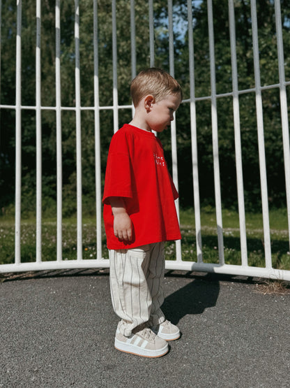 Red Oversized Children's Graphic T-shirt | Time Flies