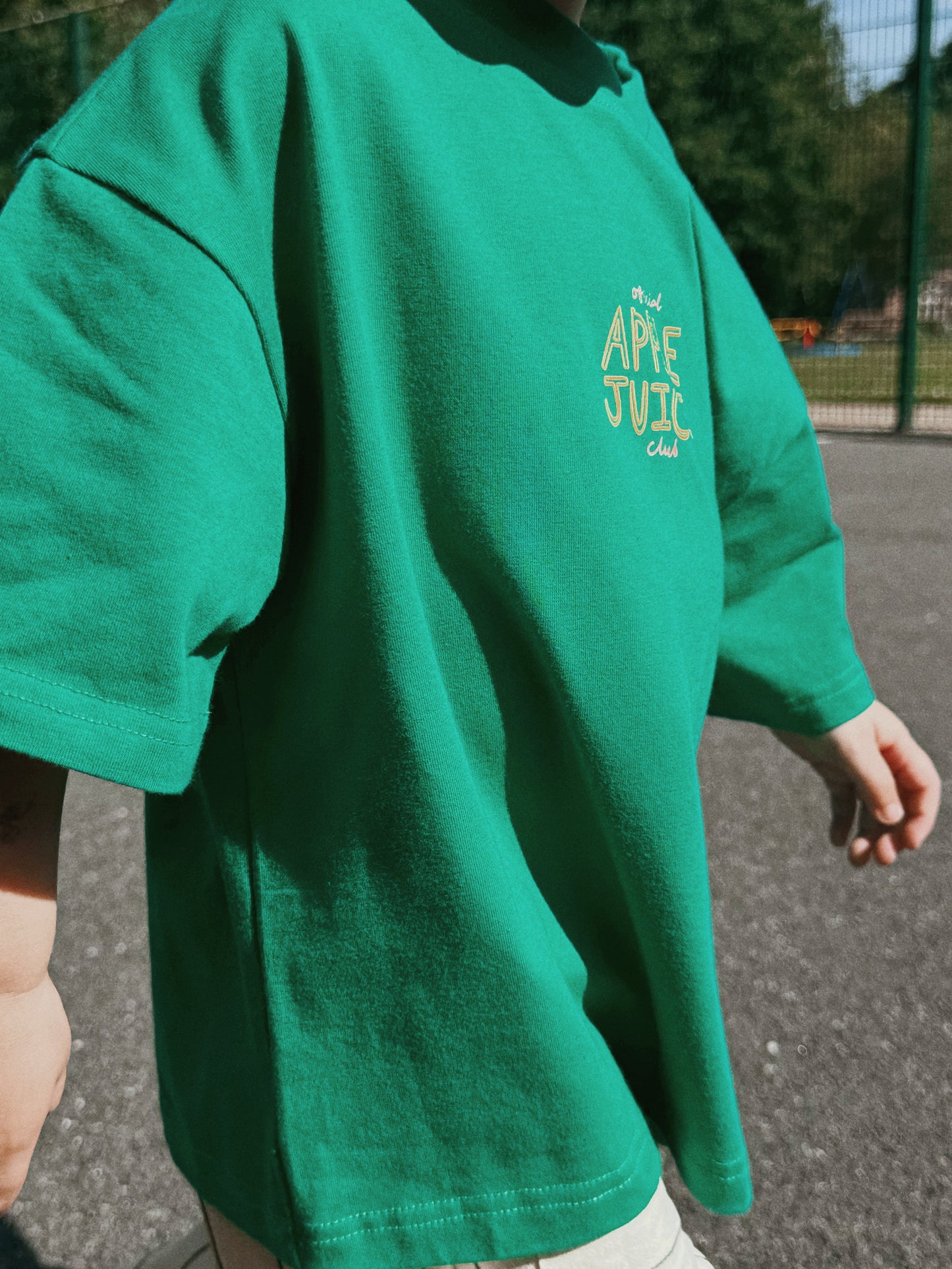 Green Oversized Children's Graphic T-shirt | Apple Juice