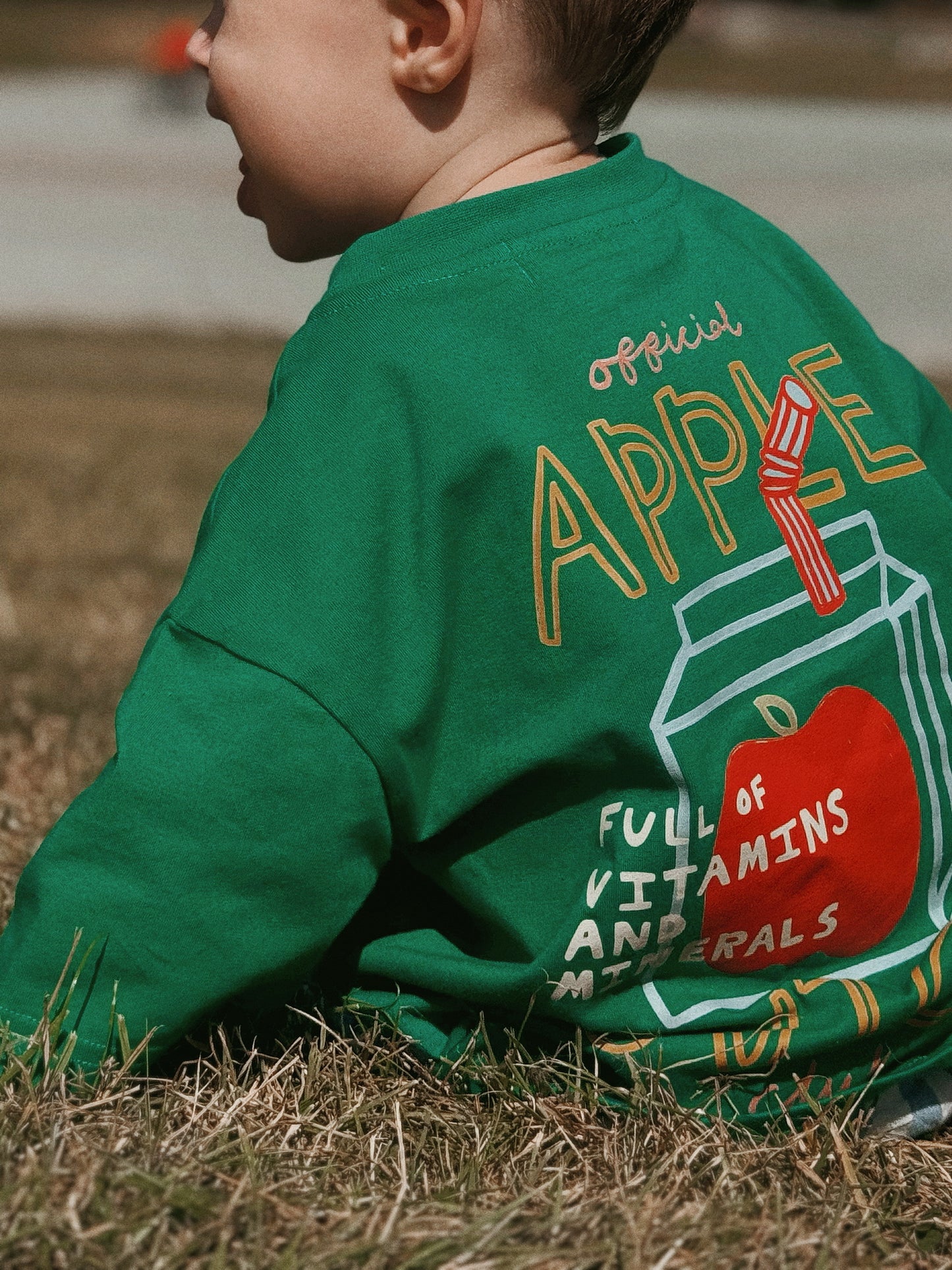 Green Oversized Children's Graphic T-shirt | Apple Juice