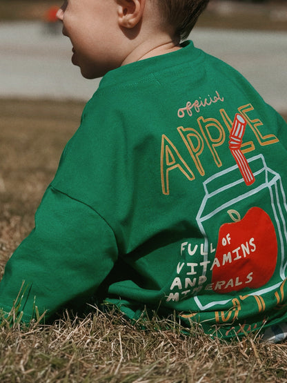 Green Oversized Children's Graphic T-shirt | Apple Juice