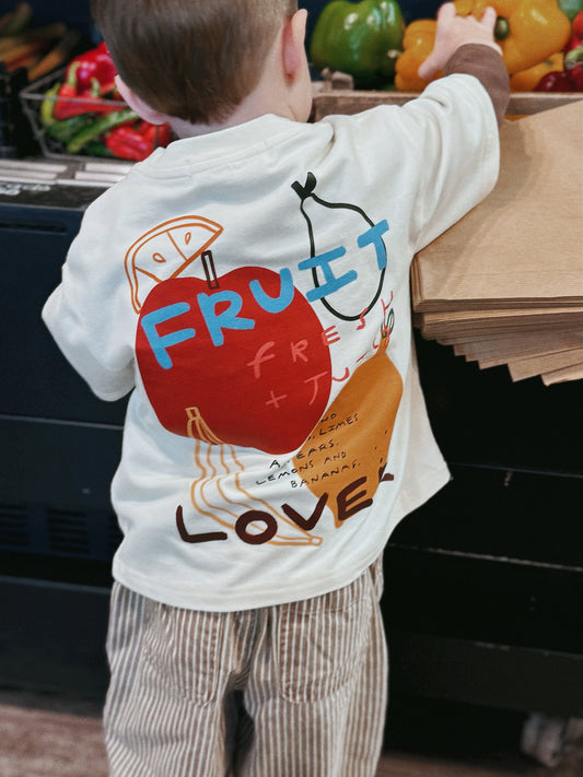 Ivory Oversized Children's Graphic T-shirt | Fruit Lover