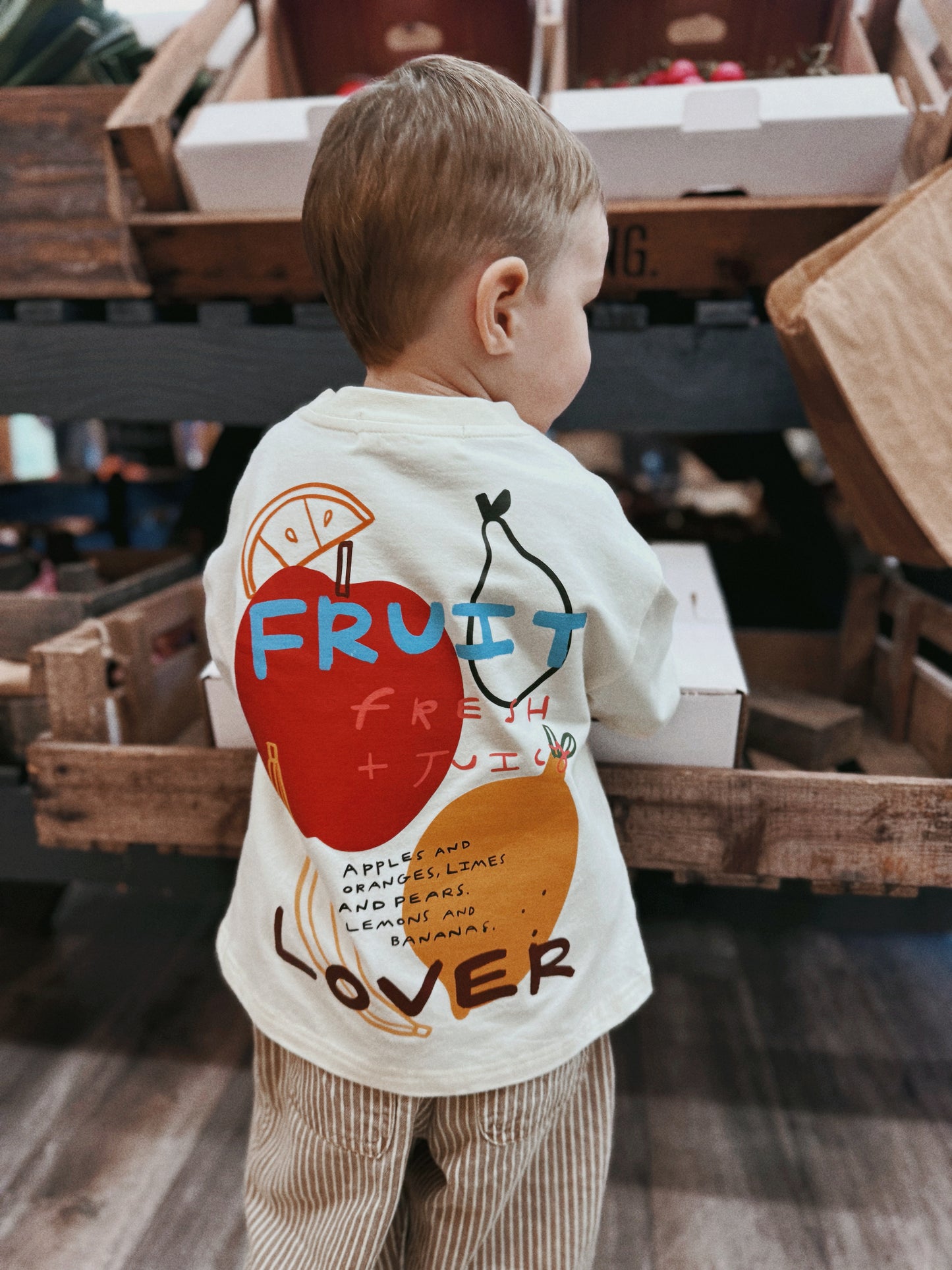 Ivory Oversized Children's Graphic T-shirt | Fruit Lover