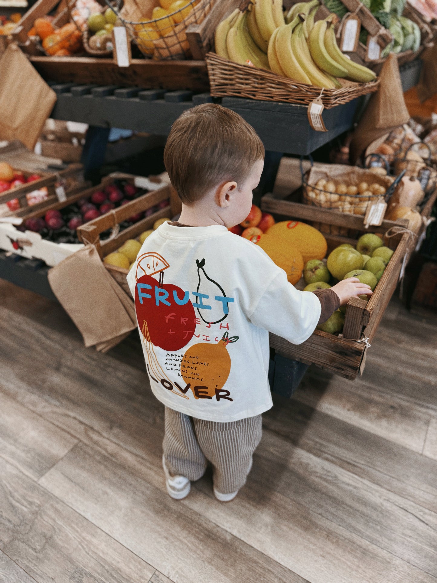 Ivory Oversized Children's Graphic T-shirt | Fruit Lover