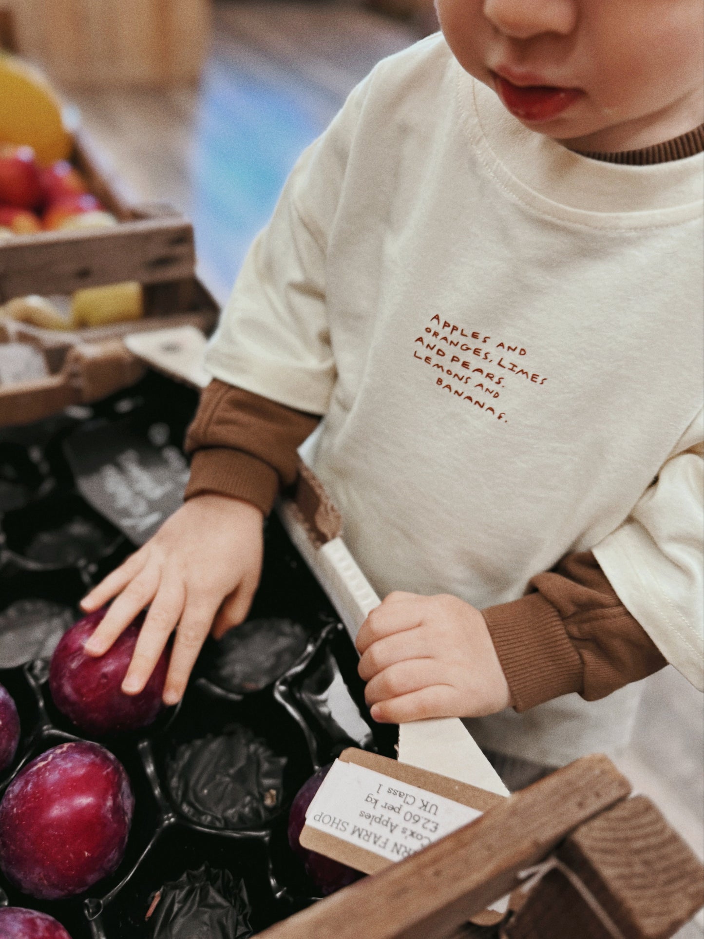 Ivory Oversized Children's Graphic T-shirt | Fruit Lover