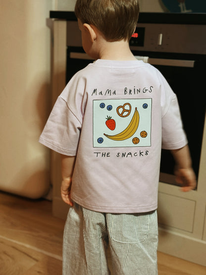Mama Brings Snacks, I Bring Drama | Children's Graphic T-shirt