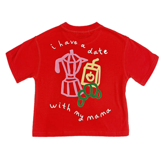 I Have A Date With Mama | Valentines Oversized Children's Graphic T-shirt