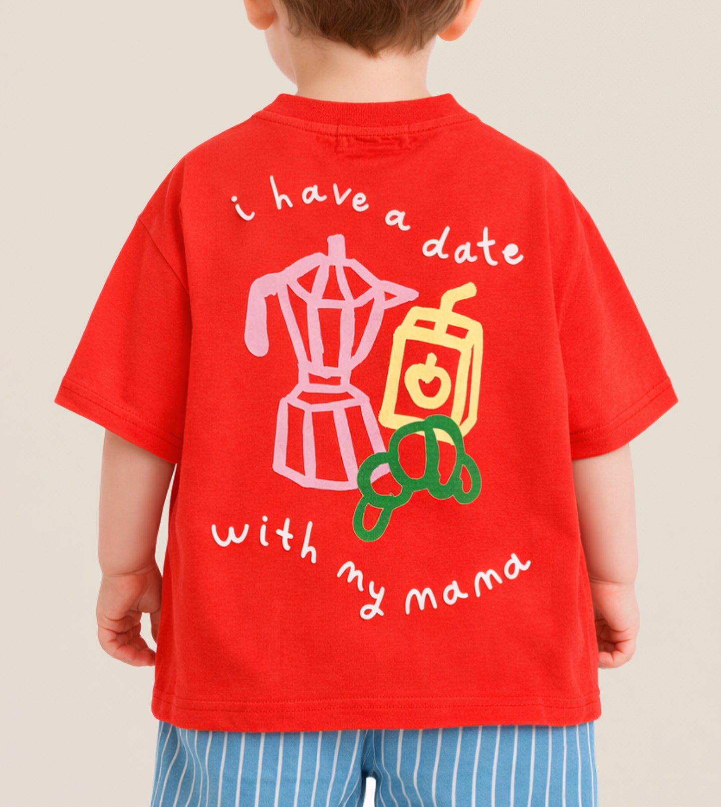 I Have A Date With Mama | Valentines Oversized Children's Graphic T-shirt